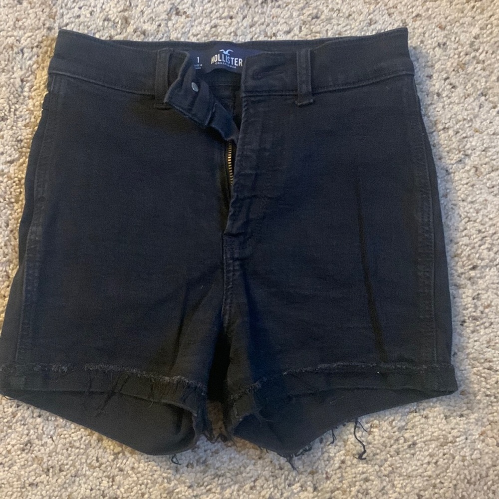 Hollister black denim shorts